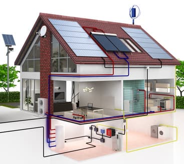 Grafik eines Hauses: Elektrosmogfreies Bauen